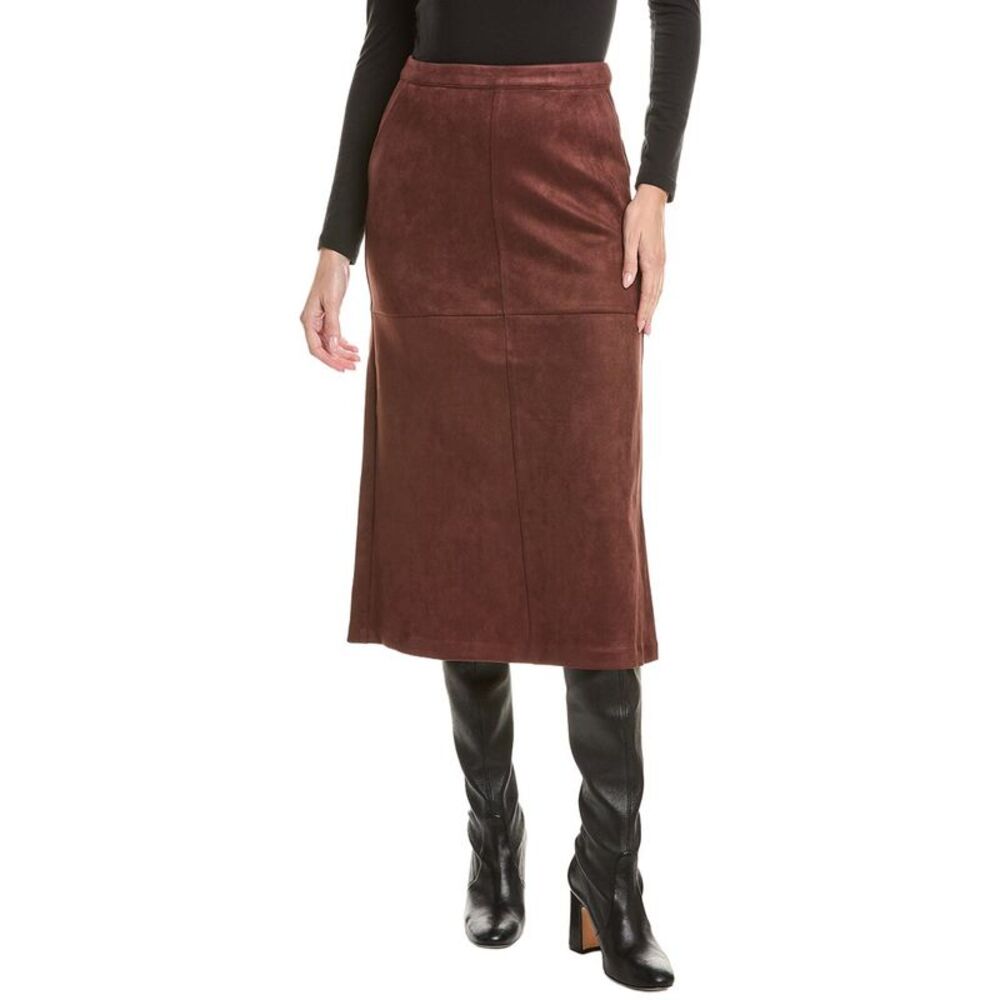 Laundry By Shelli Segal Womens Paneled Flared Midi Skirt, Brown